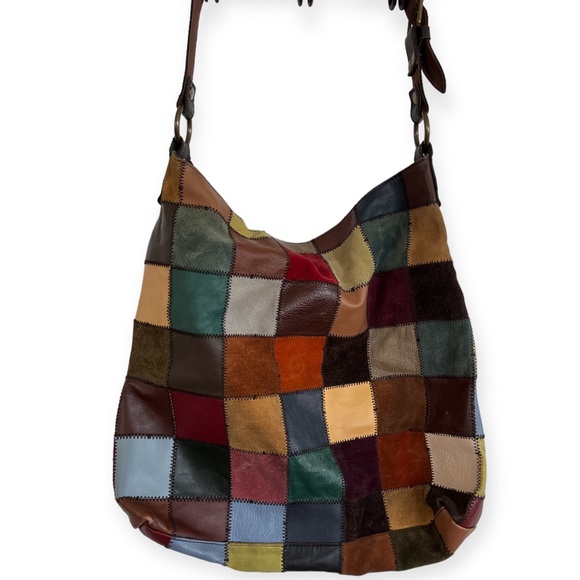 Lucky Brand Handbags - LUCKY BRAND Leather patchwork hobo bag GUC